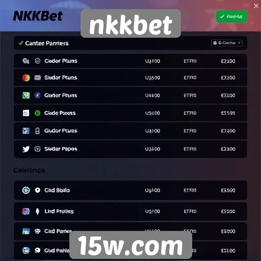 Opções de pagamento disponíveis no nkkbet
